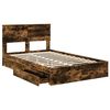 vidaXL Lit de Rangement Ch&ecirc;ne fum&eacute; 120 x 200 cm Bois d'ing&eacute;nierie