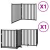 vidaXL Barri&egrave;re pour chien porte pliable 6 panneaux noir bois peuplier