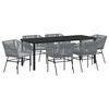 vidaXL Ensemble de salle &agrave; manger pour jardin avec coussin 7 pcs Gris