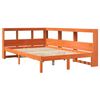 vidaXL Lit biblioth&egrave;que sans matelas cire marron 135x190 cm pin massif
