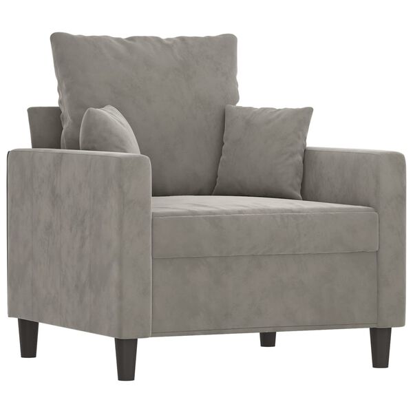 vidaXL Fauteuil Gris clair 60 cm Velours
