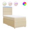 vidaXL Sommier &agrave; lattes de lit avec matelas Cr&egrave;me 90x200 cm Tissu