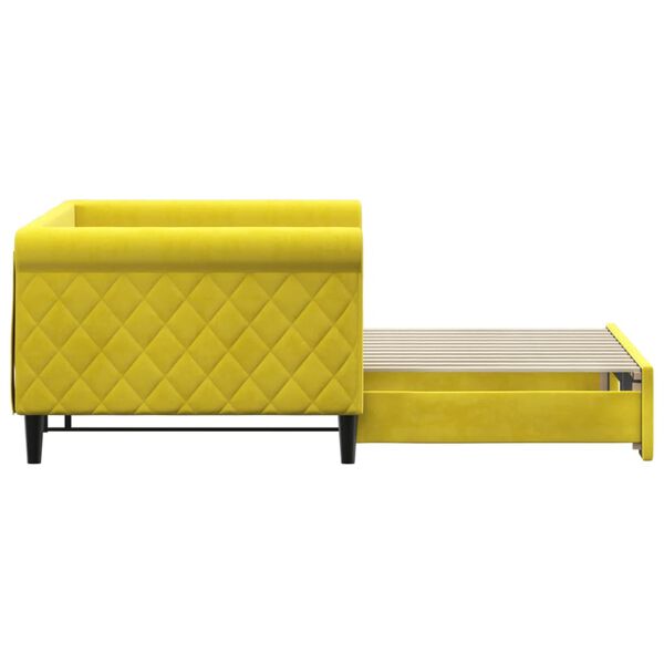 vidaXL Lit de jour avec lit gigogne jaune 90x200 cm velours