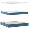 vidaXL Lit de Rangement avec matelas Bleu fonc&eacute; 200 x 200 cm Velours