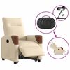 vidaXL Fauteuil inclinable &eacute;lectrique cr&egrave;me tissu