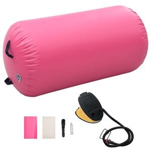vidaXL Rouleau gonflable de gymnastique avec pompe 120x90 cm PVC Rose