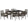 vidaXL Ensemble de salle &agrave; manger pour jardin 7 pcs Marron polyrotin