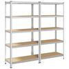 vidaXL &Eacute;tag&egrave;res de rangement &agrave; 5 niveaux 2 pcs acier bois d'ing&eacute;nierie