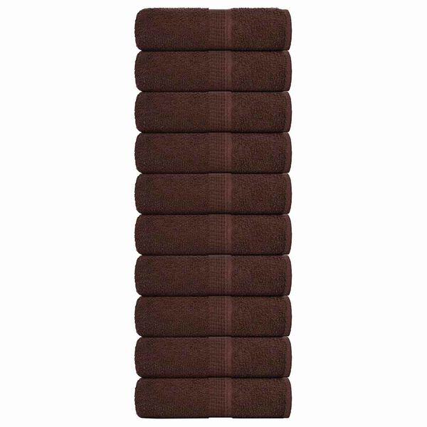 vidaXL Serviettes de toilette FROGN 10 pi&egrave;ces Marron 30x30 cm 360 g/m&sup2;