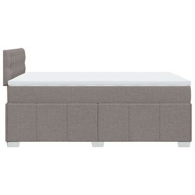 vidaXL Sommier à lattes de lit avec matelas Taupe 120x200 cm Tissu