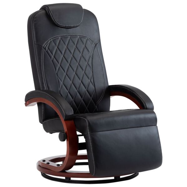vidaXL Fauteuil inclinable TV Noir Similicuir