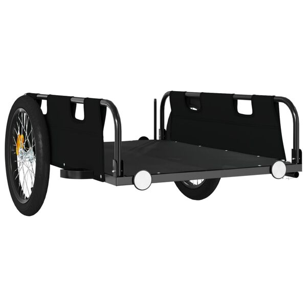 vidaXL Remorque de v&eacute;lo noir tissu oxford et fer