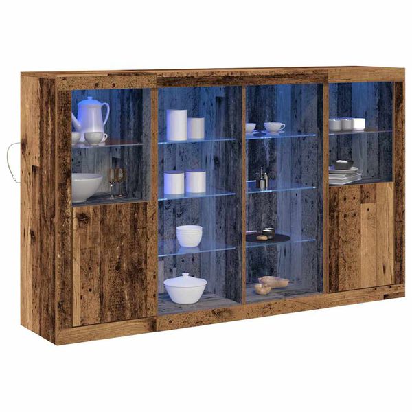 vidaXL Buffet LED Bois ancien 163 x 37 x 100 cm Bois d'ing&eacute;nierie
