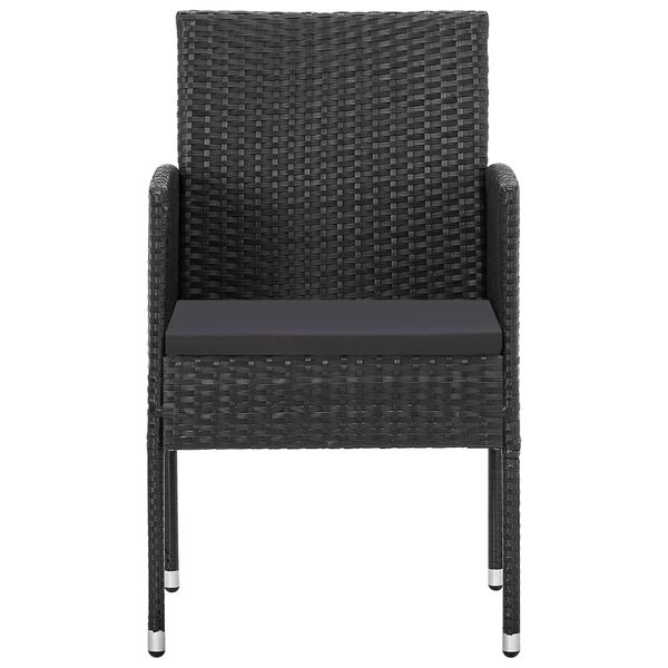 vidaXL Ensemble &agrave; manger de jardin 3 pcs Noir