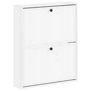 vidaXL Cabinet &agrave; chaussures mural EDE 71 x 17 x 86 cm Blanc