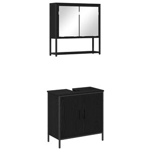 vidaXL Ensemble de mobilier de salle de bain 2 pc Noir 60 x 30 x 60 cm