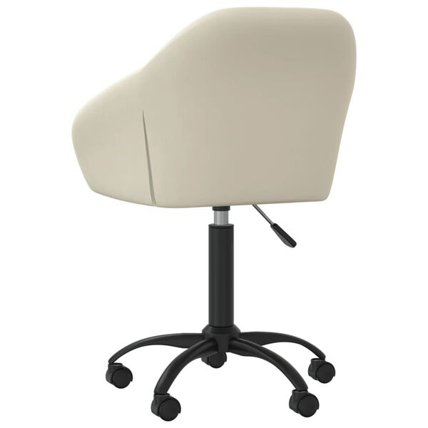vidaXL Chaise pivotante de bureau Cr&egrave;me Velours