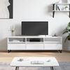 vidaXL Meuble TV blanc brillant 150x30x44,5 cm bois d'ing&eacute;nierie