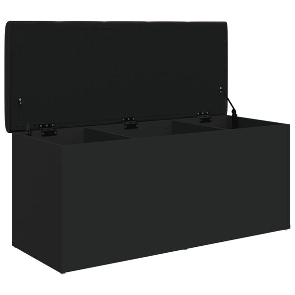 vidaXL Banc de rangement noir 102x42x45 cm bois d'ing&eacute;nierie