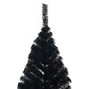 vidaXL Sapin de Noël artificiel pré-éclairé Noir 180 cm PVC