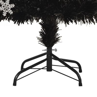 vidaXL Sapin de Noël et flocons de neige LED Noir 210 cm Fibre optique