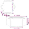vidaXL Jardini&egrave;re blanc hexagone 138x120x45 cm acier