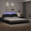 vidaXL Cadre de lit Viana avec LED sans matelas noir 200x200 cm