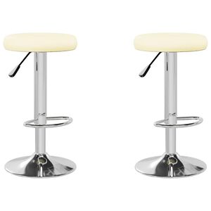vidaXL Tabourets de bar lot de 2 cr&egrave;me similicuir