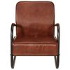 vidaXL Fauteuil marron cuir v&eacute;ritable