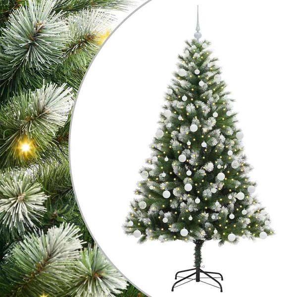 vidaXL Sapin de No&euml;l artificiel &agrave; charni&egrave;re avec neige en flocons