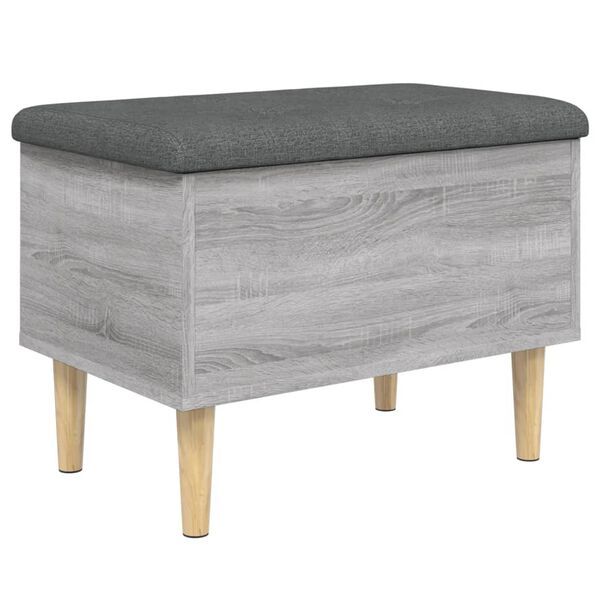 vidaXL Banc de rangement sonoma gris 62x42x46 cm bois d'ing&eacute;nierie