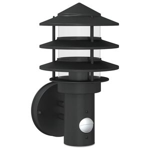 vidaXL Applique murale d'ext&eacute;rieur avec capteur noir acier inoxydable