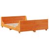 vidaXL Cadre de lit sans matelas cire marron 135x190cm bois pin massif