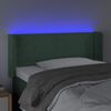 vidaXL T&ecirc;te de lit &agrave; LED Vert fonc&eacute; 103x16x78/88 cm Velours