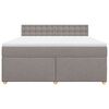 vidaXL Sommier &agrave; lattes de lit avec matelas Taupe 180x200 cm Tissu