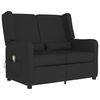 vidaXL Fauteuil de massage inclinable &agrave; 2 places Noir Tissu