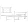 vidaXL Cadre de lit m&eacute;tal sans matelas et pied de lit blanc 100x200 cm
