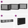 vidaXL Barri&egrave;re pour chien porte pliable 6 panneaux noir bois peuplier