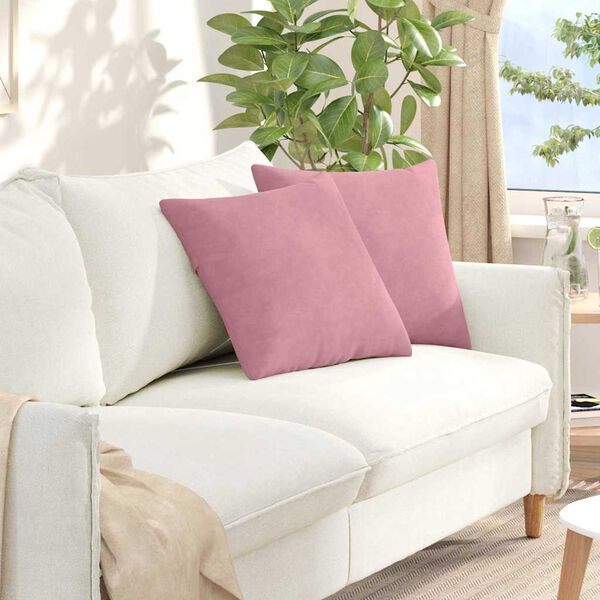 vidaXL Coussins de canap&eacute; 2 pcs Rose 45 x 45 cm
