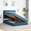 vidaXL Lit avec rangement et LED Bleu fonc&eacute; 140 x 190 cm Velours