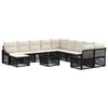 vidaXL Ensemble de canap&eacute; de jardin 12 pc Noir polyrotin