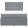 vidaXL Sommier &agrave; lattes de lit avec matelas Gris clair 140x190cm Tissu