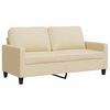 vidaXL Canap&eacute; &agrave; 2 places Cr&egrave;me 140 cm Tissu