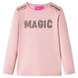 vidaXL T-shirt enfants &agrave; manches longues rose clair 116
