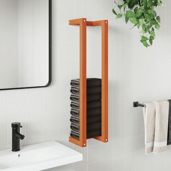 vidaXL Porte-serviette marron cire 23x18x90 cm bois de pin massif