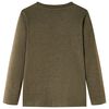T-shirt enfants manches longues kaki m&eacute;lang&eacute; 92