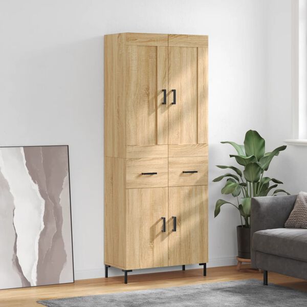 vidaXL Buffet haut Ch&ecirc;ne sonoma 69,5x34x180 cm Bois d'ing&eacute;nierie
