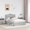 vidaXL Lit de Rangement Gris Sonoma 135 x 190 cm Bois d'ing&eacute;nierie