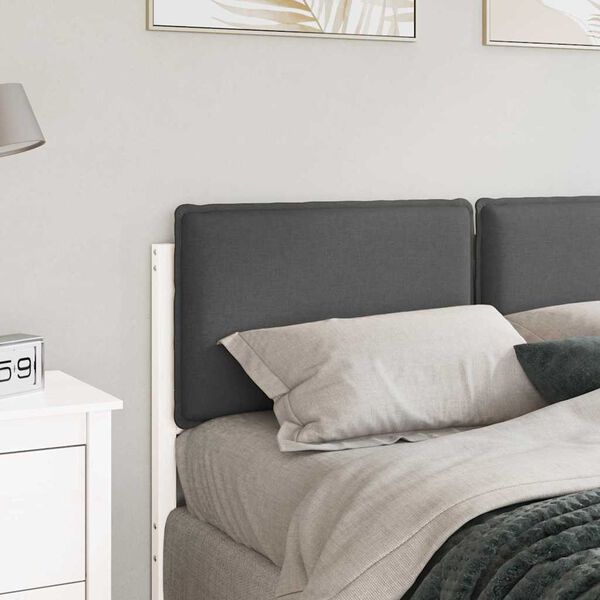 vidaXL T&ecirc;te de lit capitonn&eacute;e Blanc et gris clair 160 cm Pin massif