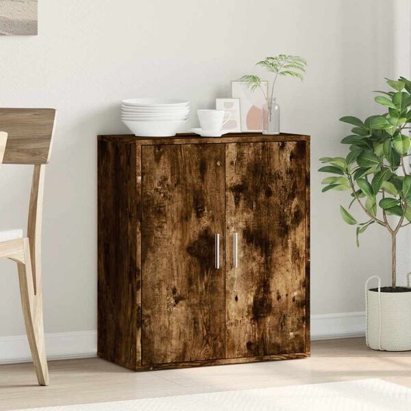 vidaXL Buffet ch&ecirc;ne fum&eacute; 79x38x80 cm bois d'ing&eacute;nierie